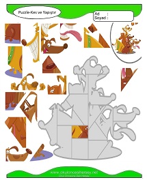 Puzzle Kes Yapıştır Çalışma Sayfaları